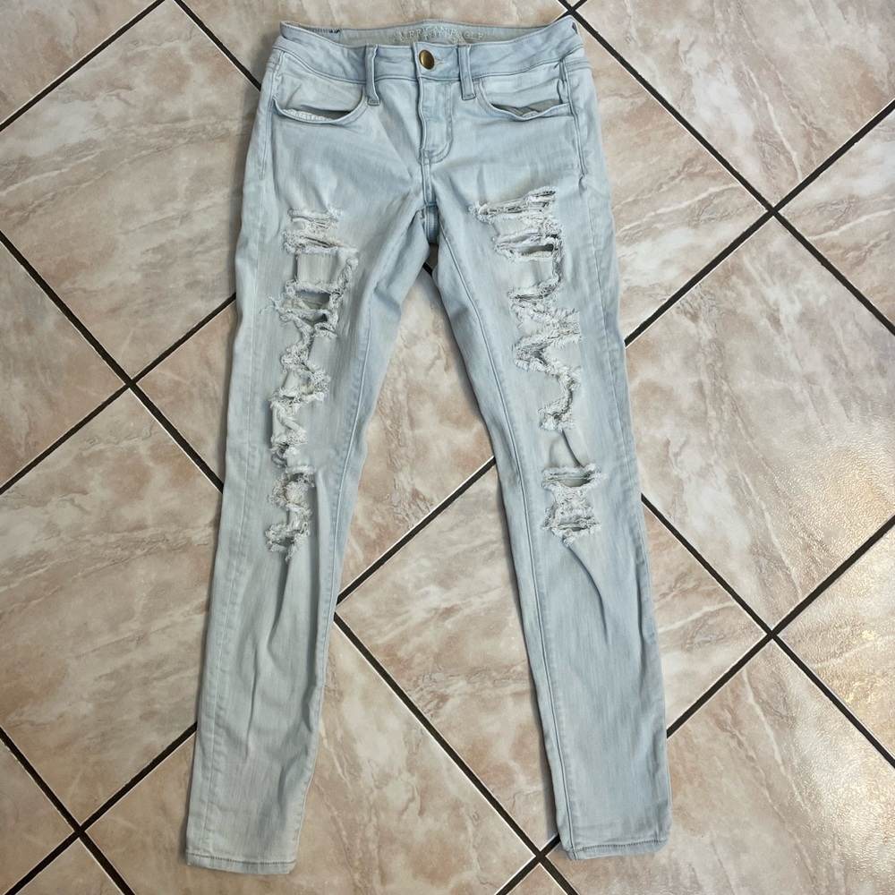 American Eagle Super Low Rise Jeggings Size: 4